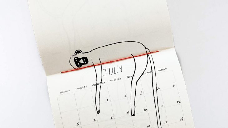 Illustrated langur monkey from Studio RAGU's 2026 calendar by Rashmi Gupta